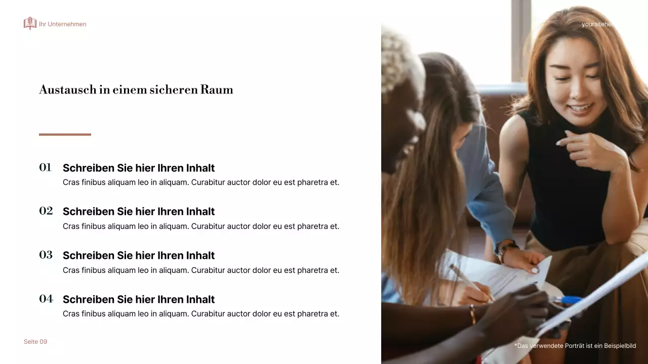 Beige Elegant Über Storytelling Präsentation