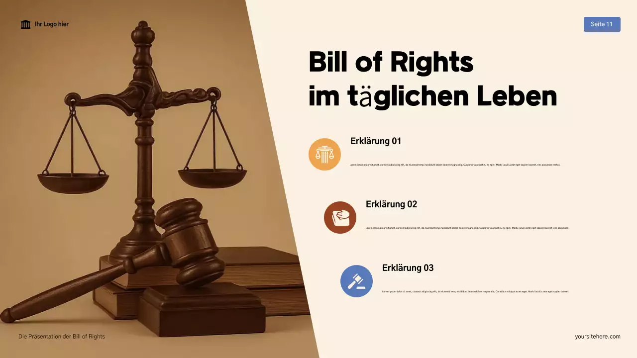 Beige und Braun Modern Die Bill of Rights Präsentation