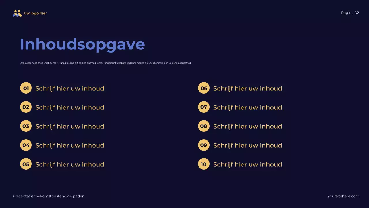 Overzichtpresentatie Blue Abstract Future-Ready Pathways