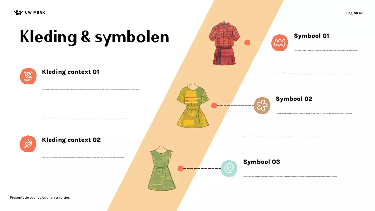 Presentatie over de cultuur van een schattig gezin in oranje