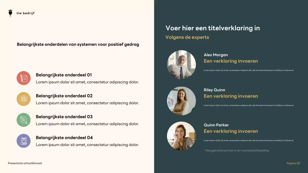 Presentatie over het moderne schoolklimaat van bruin en groen