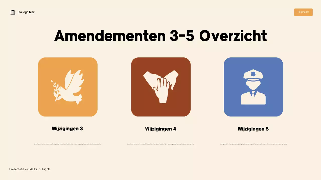 Beige en bruin modern De Bill of Rights-presentatie