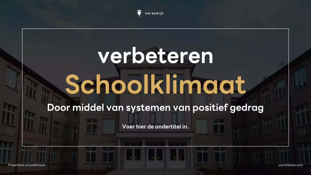 Presentatie over het moderne schoolklimaat van bruin en groen