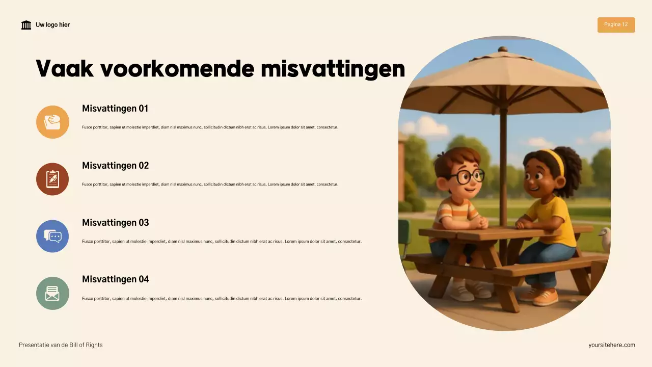 Beige en bruin modern De Bill of Rights-presentatie