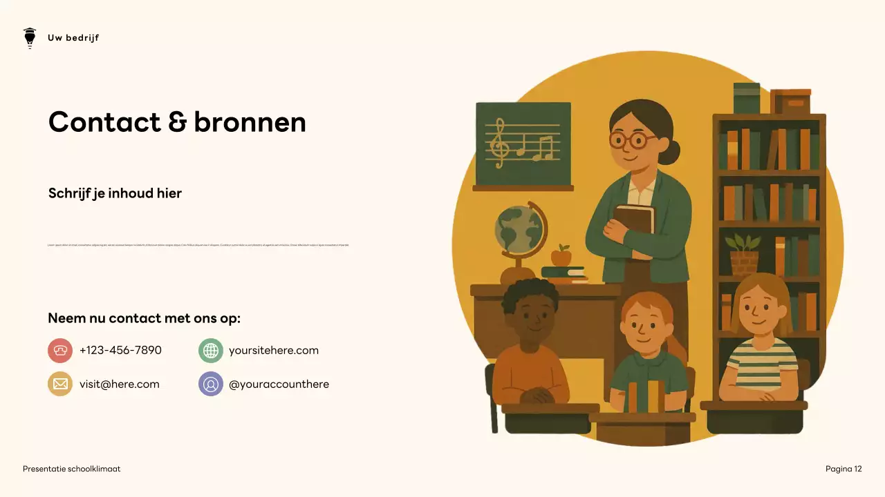 Presentatie over het moderne schoolklimaat van bruin en groen