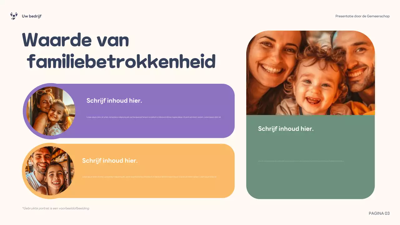 Paarse illustratie Inclusieve gemeenschapspresentatie