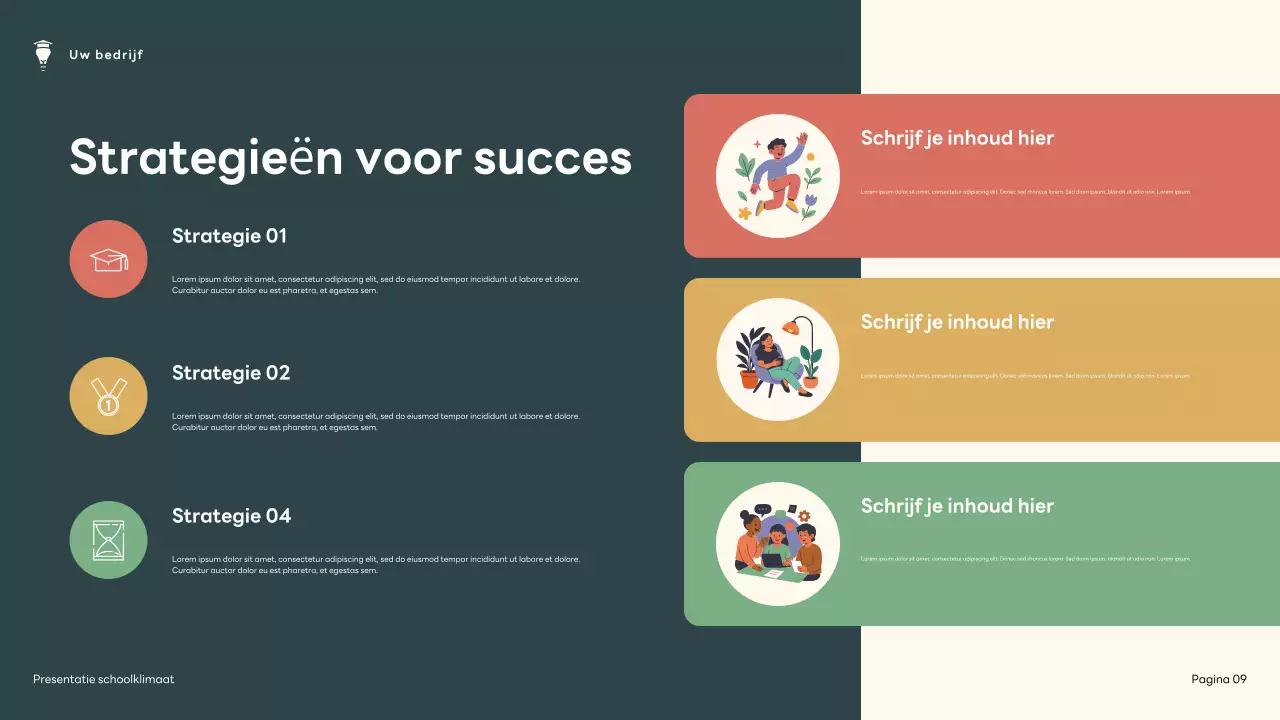 Presentatie over het moderne schoolklimaat van bruin en groen