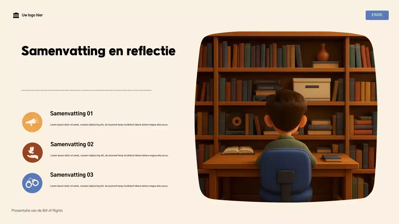 Beige en bruin modern De Bill of Rights-presentatie