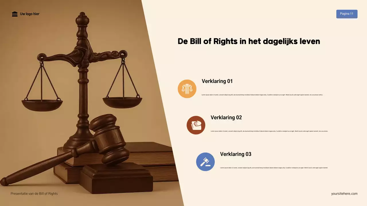 Beige en bruin modern De Bill of Rights-presentatie