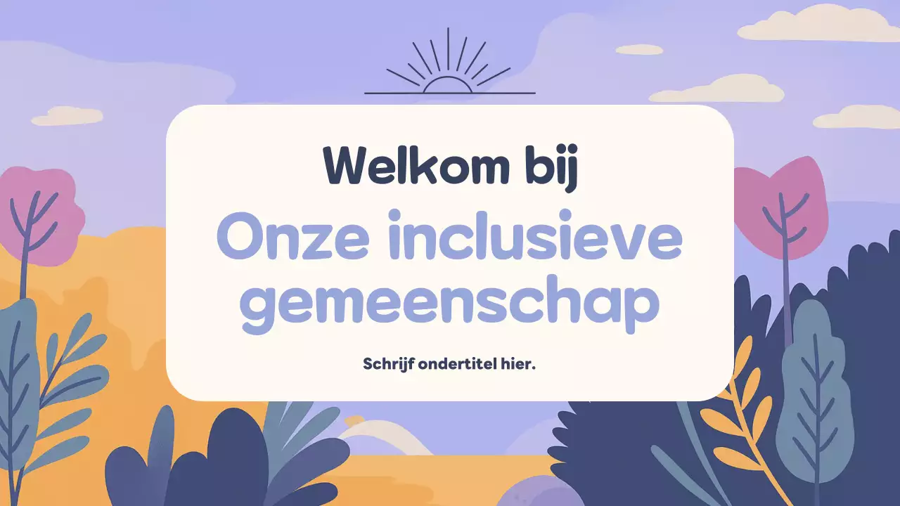 Paarse illustratie Inclusieve gemeenschapspresentatie