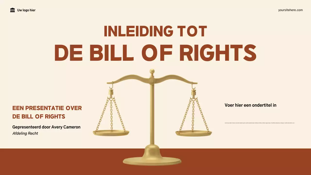 Beige en bruin modern De Bill of Rights-presentatie
