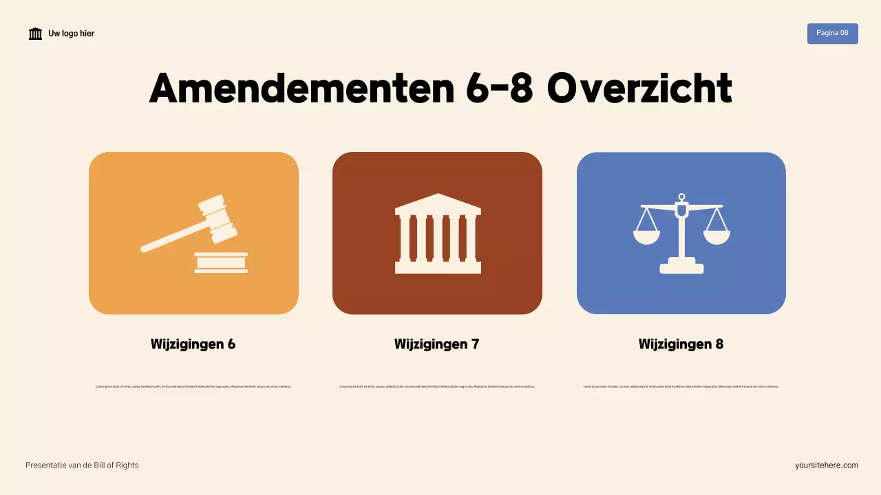 Beige en bruin modern De Bill of Rights-presentatie