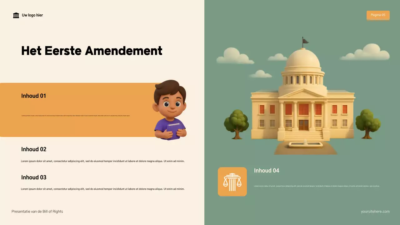 Beige en bruin modern De Bill of Rights-presentatie