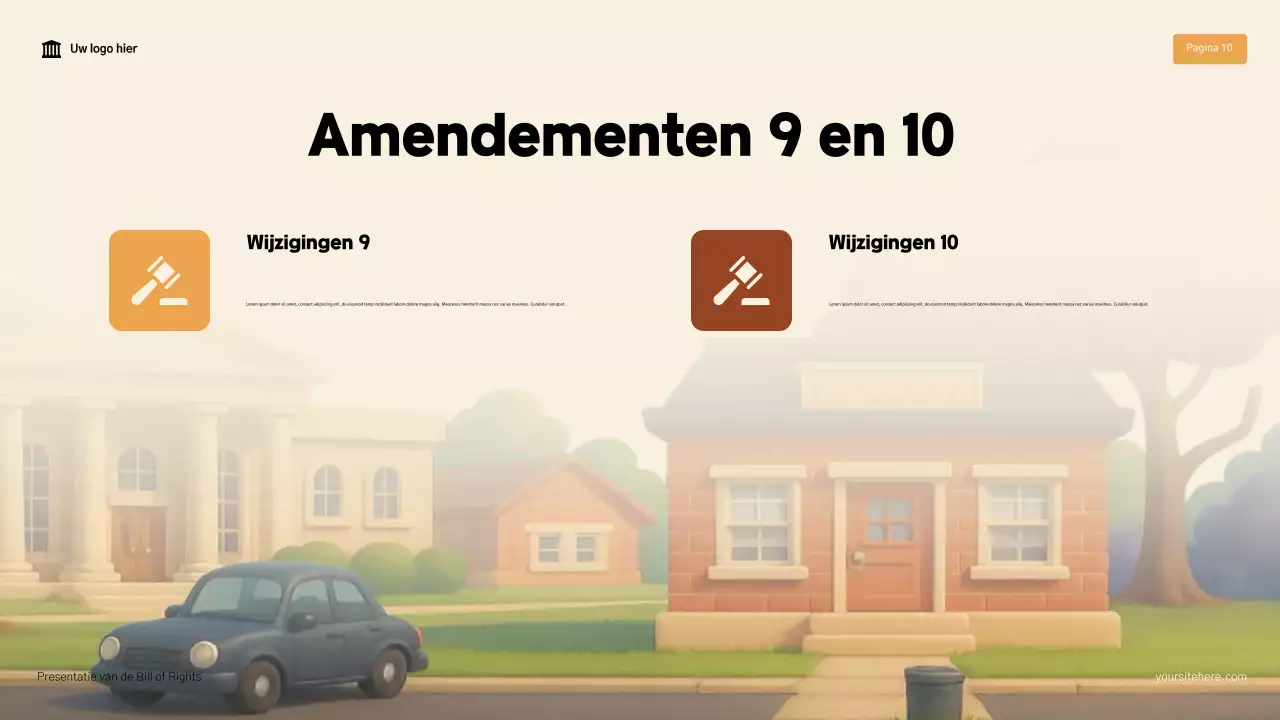 Beige en bruin modern De Bill of Rights-presentatie