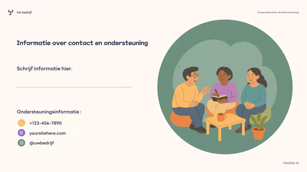 Paarse illustratie Inclusieve gemeenschapspresentatie