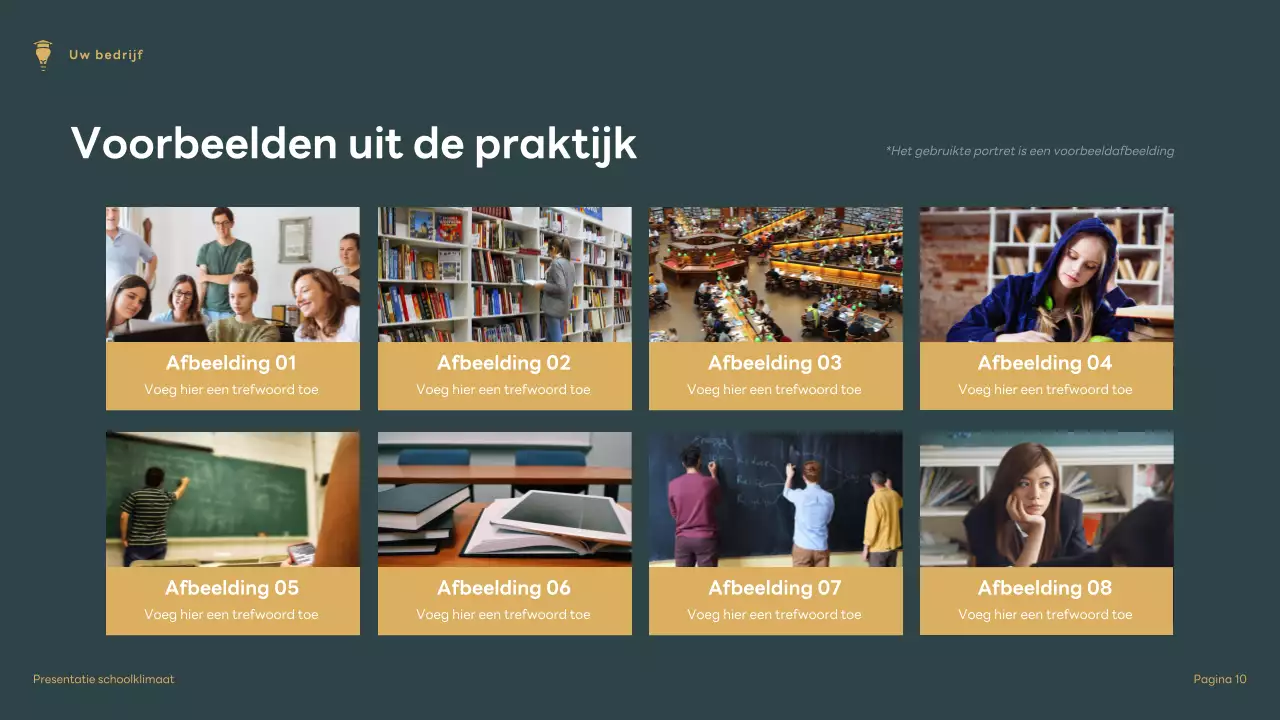 Presentatie over het moderne schoolklimaat van bruin en groen