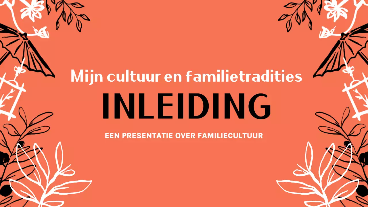 Presentatie over de cultuur van een schattig gezin in oranje