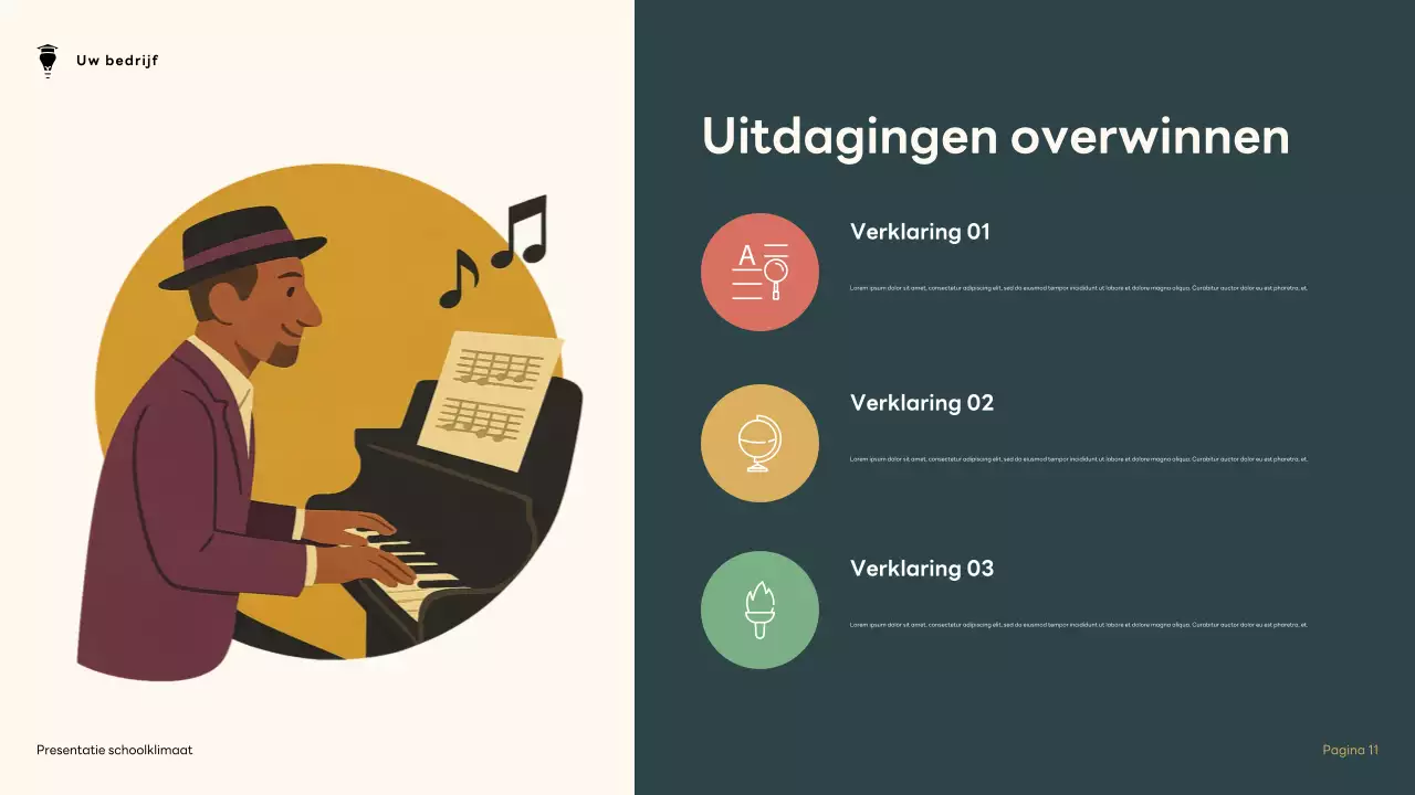 Presentatie over het moderne schoolklimaat van bruin en groen