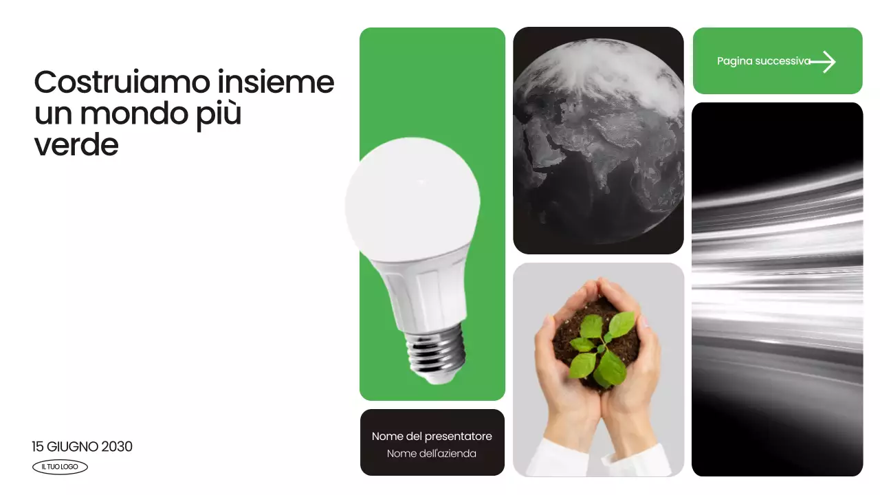 Annuncio sulla sostenibilità moderna e verde