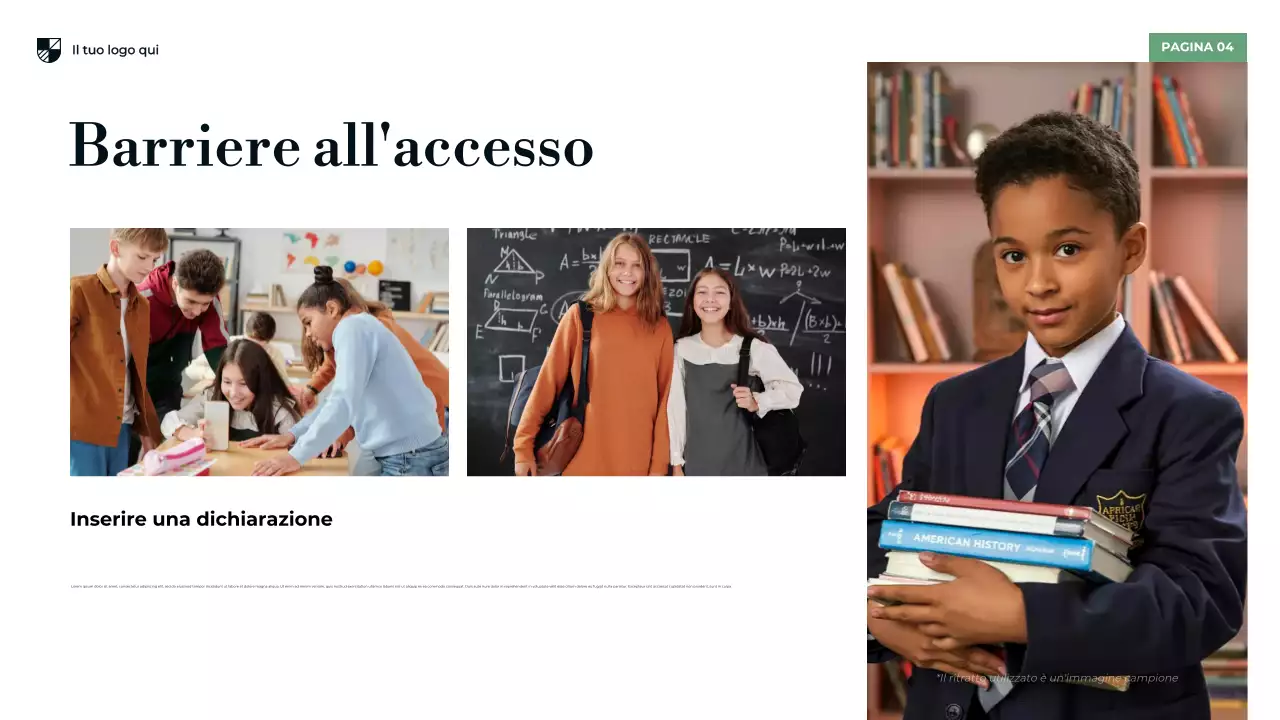 Presentazione dell'istruzione secondaria moderna blu