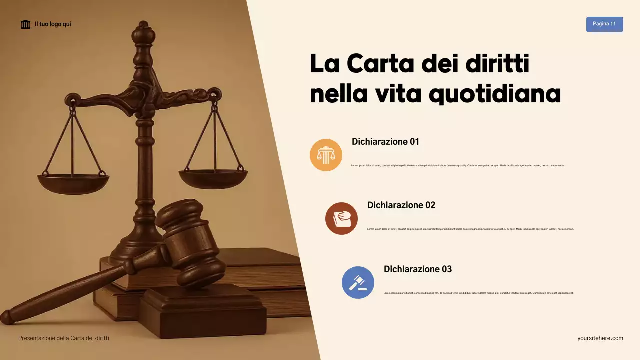 Presentazione della Carta dei Diritti Moderna Beige e Marrone