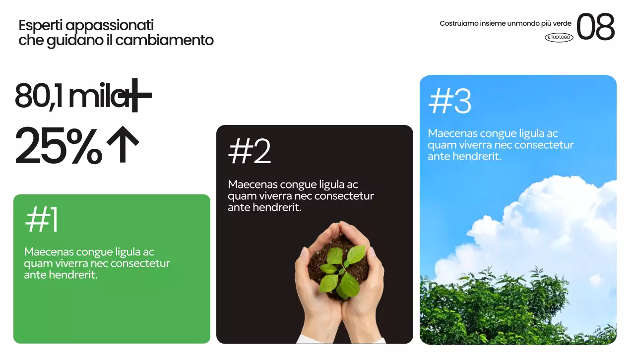 Annuncio sulla sostenibilità moderna e verde