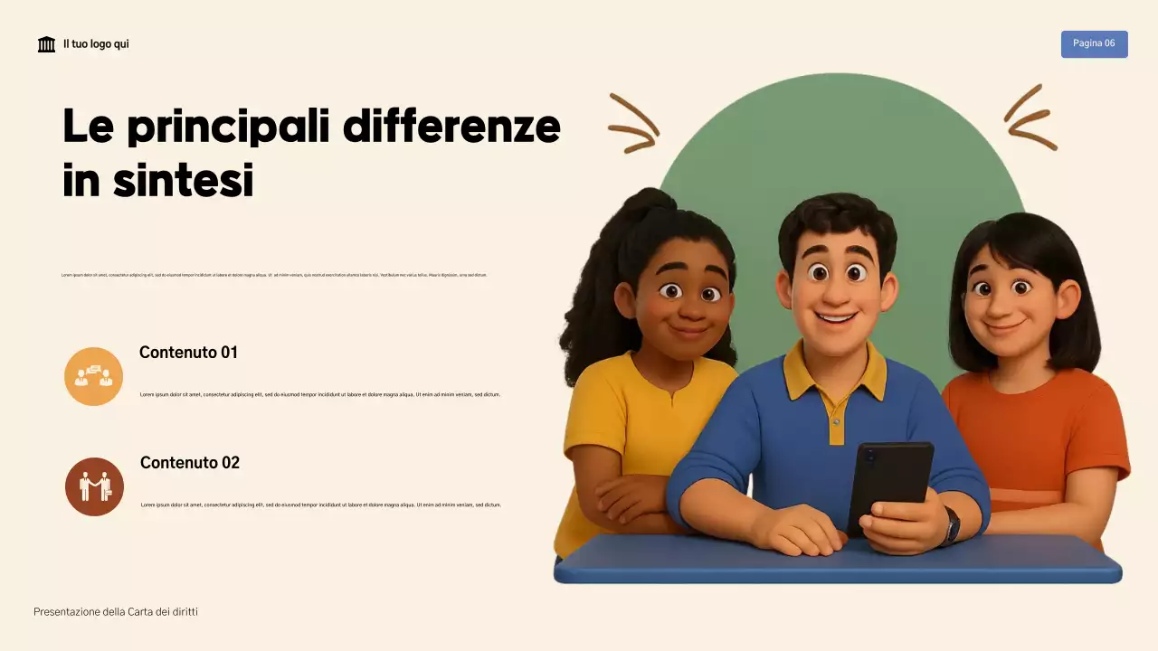 Presentazione della Carta dei Diritti Moderna Beige e Marrone