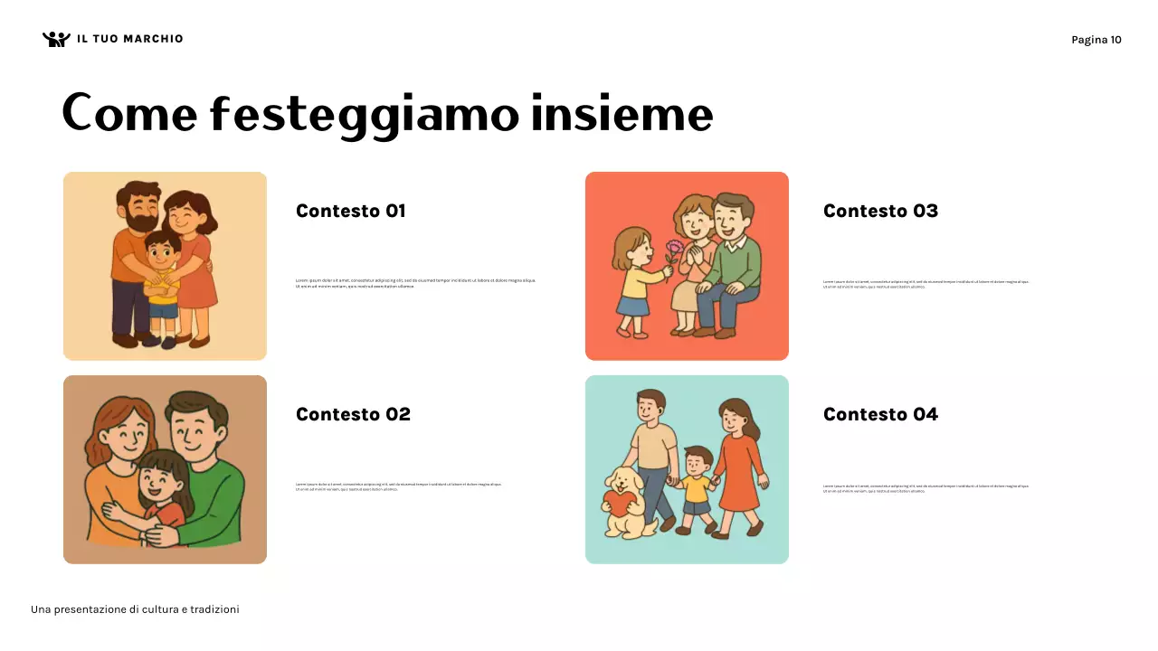 Presentazione della cultura familiare carina arancione