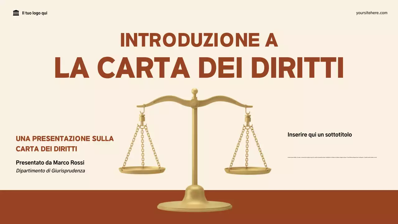 Presentazione della Carta dei Diritti Moderna Beige e Marrone