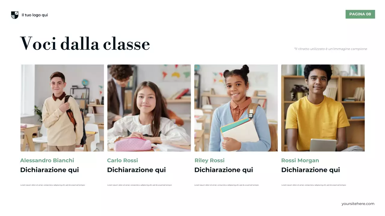 Presentazione dell'istruzione secondaria moderna blu