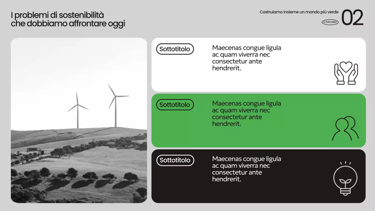 Annuncio sulla sostenibilità moderna e verde