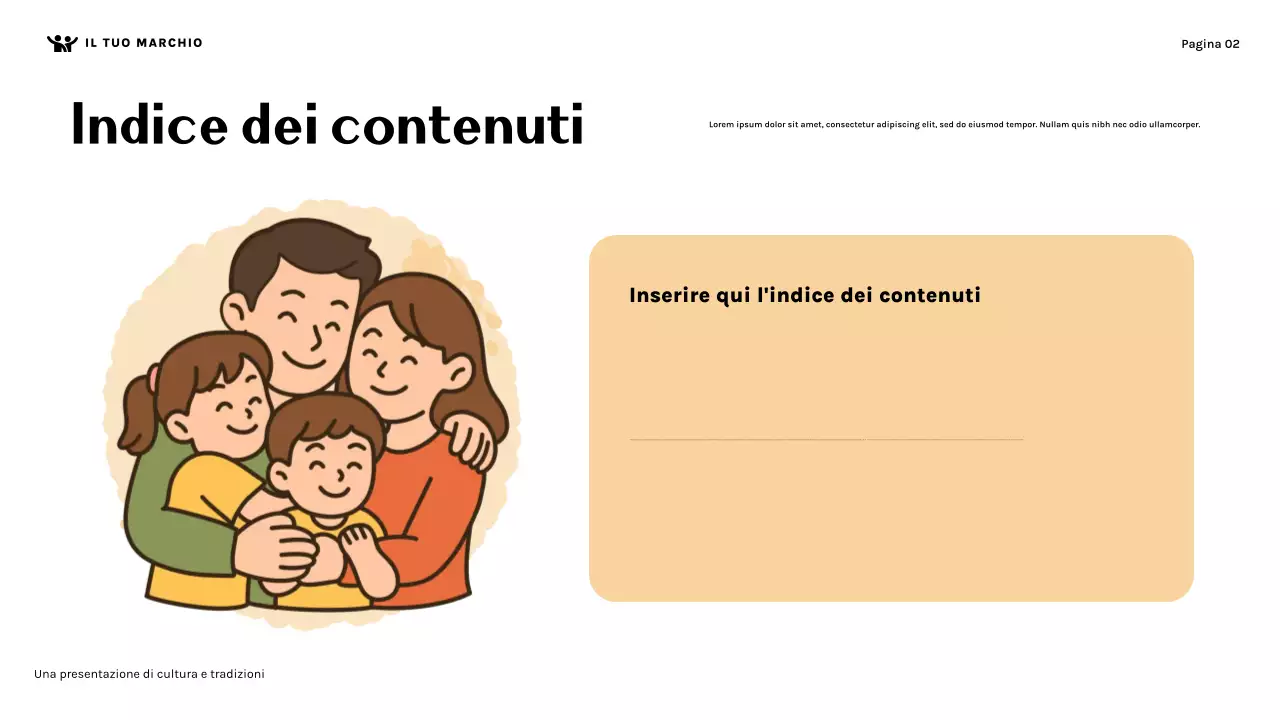 Presentazione della cultura familiare carina arancione