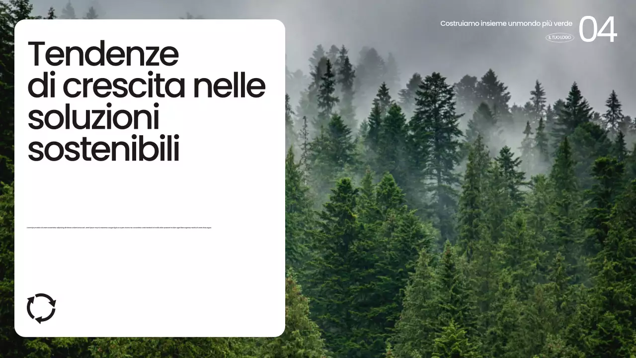 Annuncio sulla sostenibilità moderna e verde