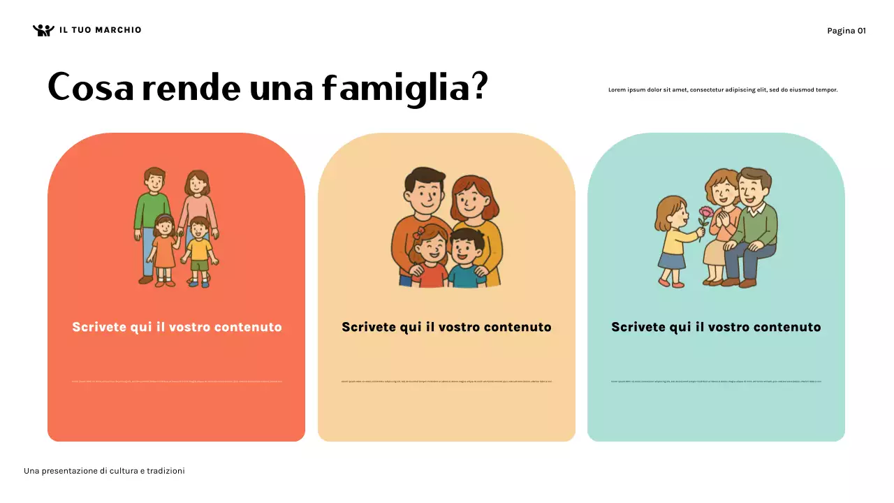 Presentazione della cultura familiare carina arancione