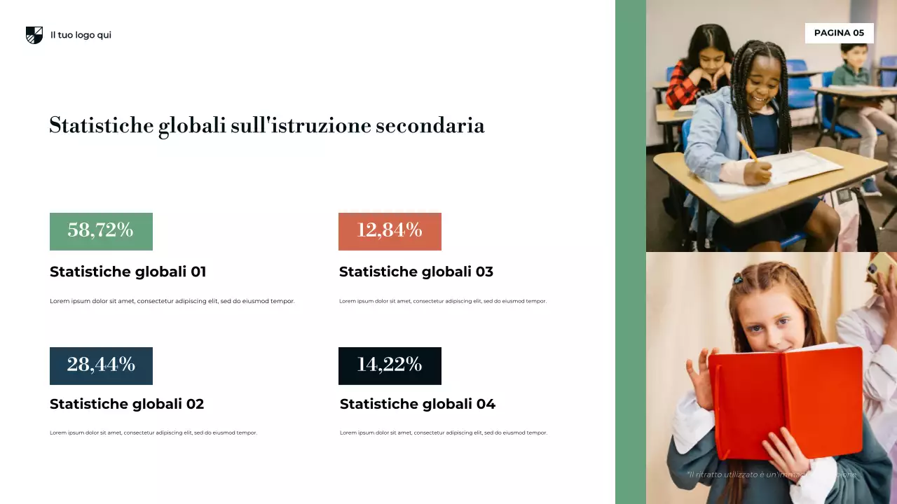 Presentazione dell'istruzione secondaria moderna blu