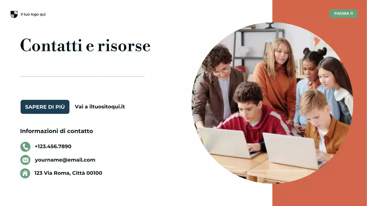 Presentazione dell'istruzione secondaria moderna blu