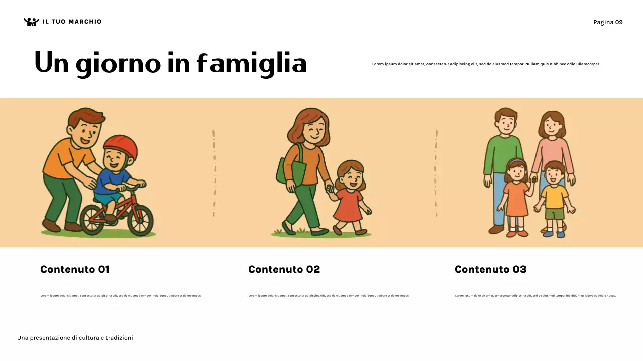 Presentazione della cultura familiare carina arancione