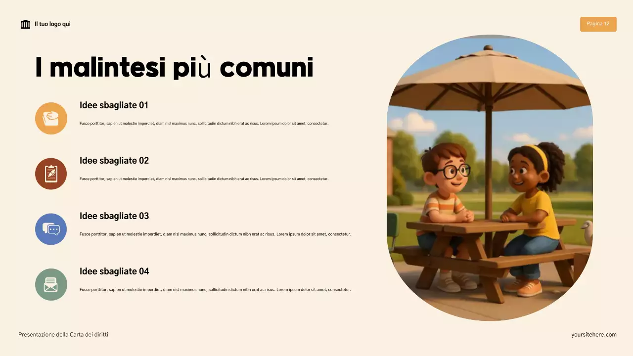 Presentazione della Carta dei Diritti Moderna Beige e Marrone