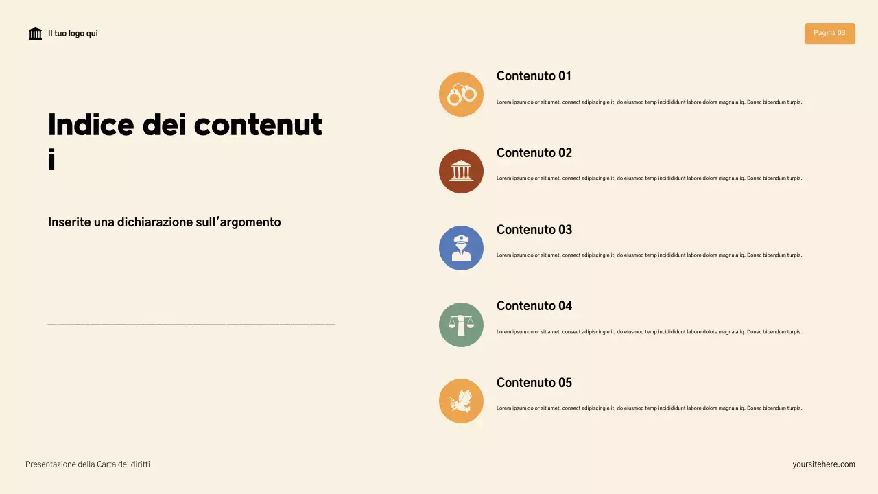 Presentazione della Carta dei Diritti Moderna Beige e Marrone