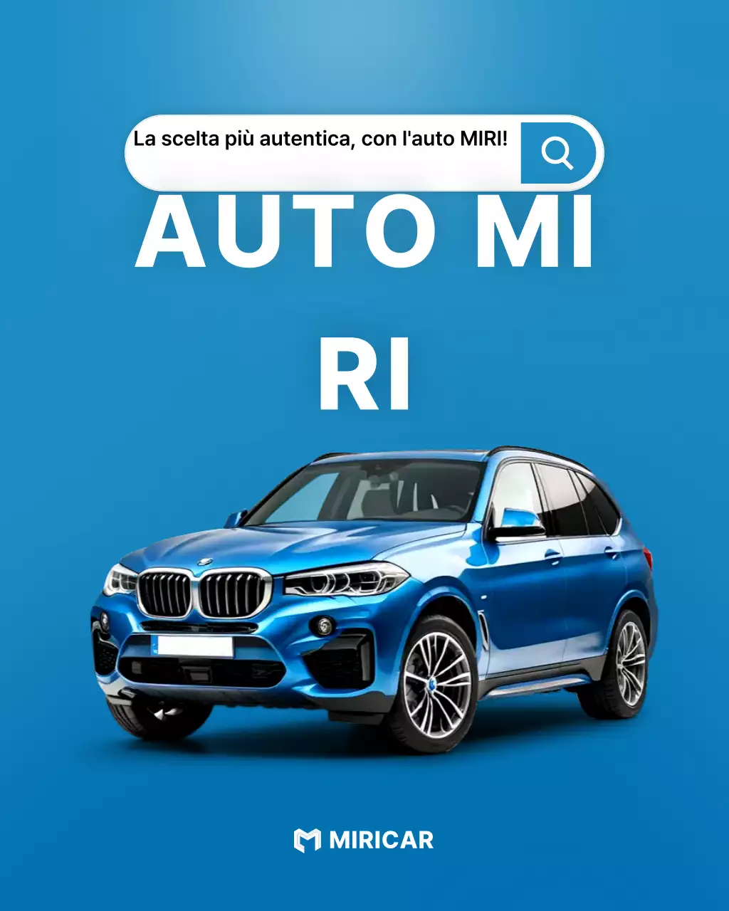 Pubblicità di auto moderna blu
