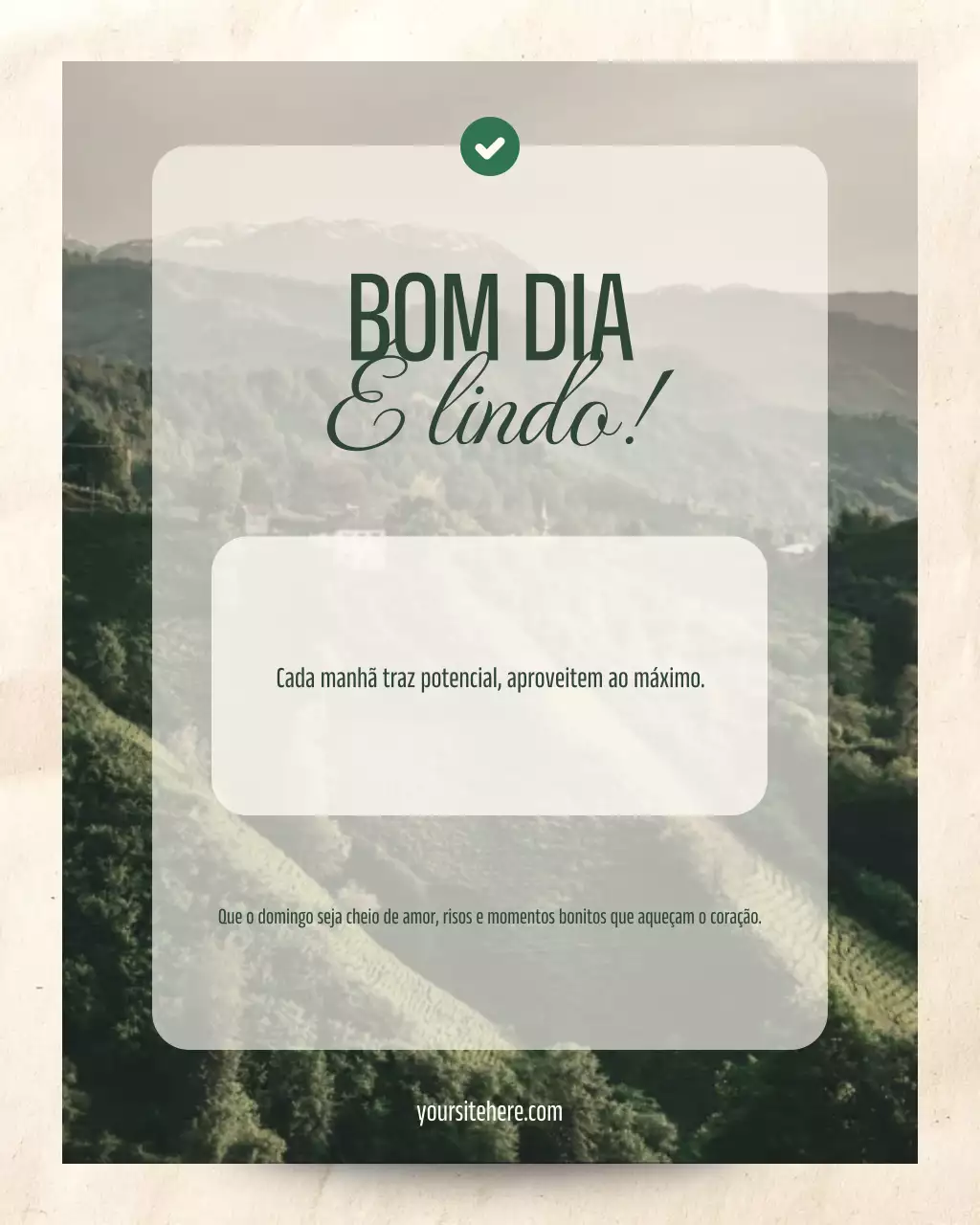 Postagem de Instagram de saudação matinal minimalista e verde
