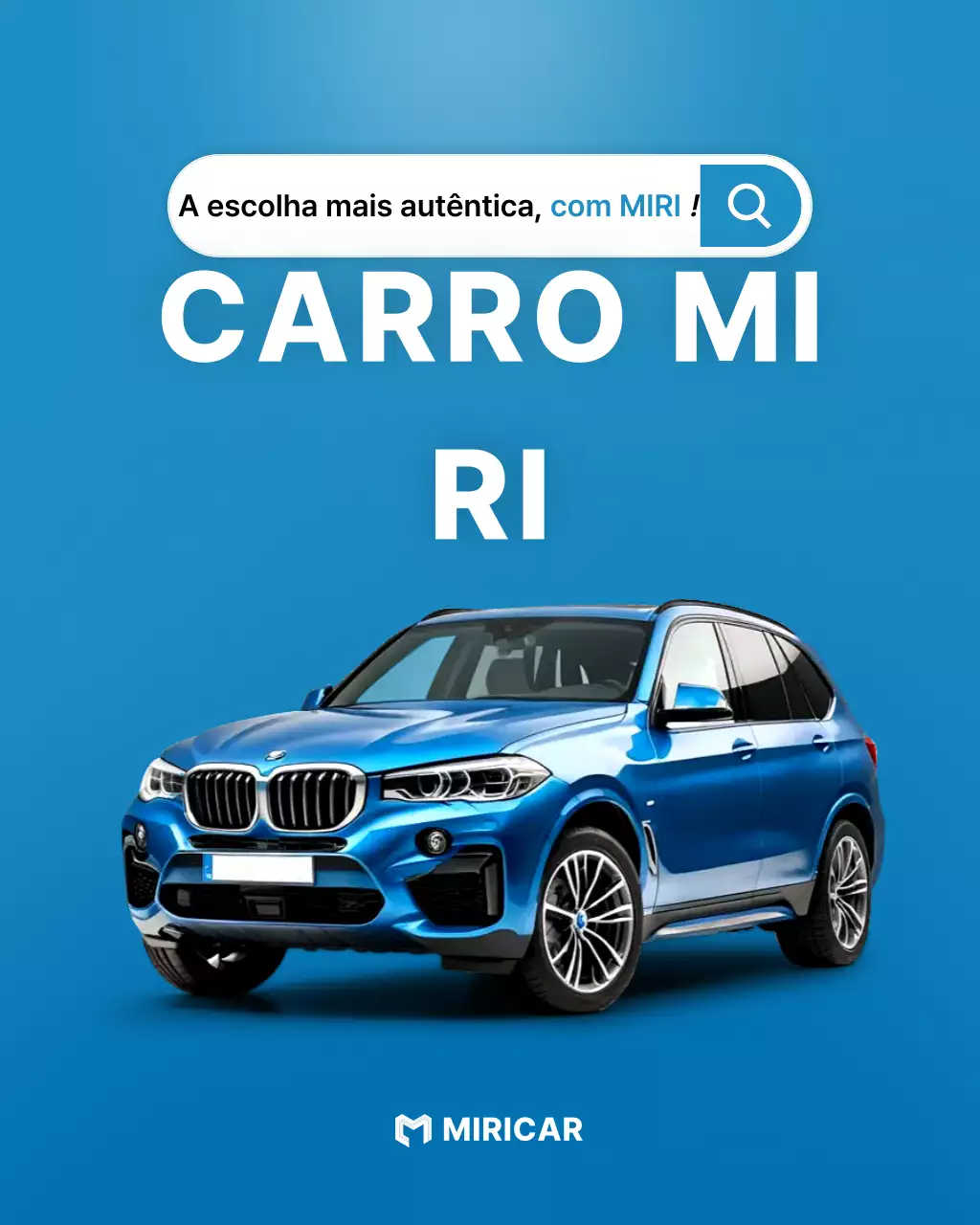 Anúncio de carro moderno azul