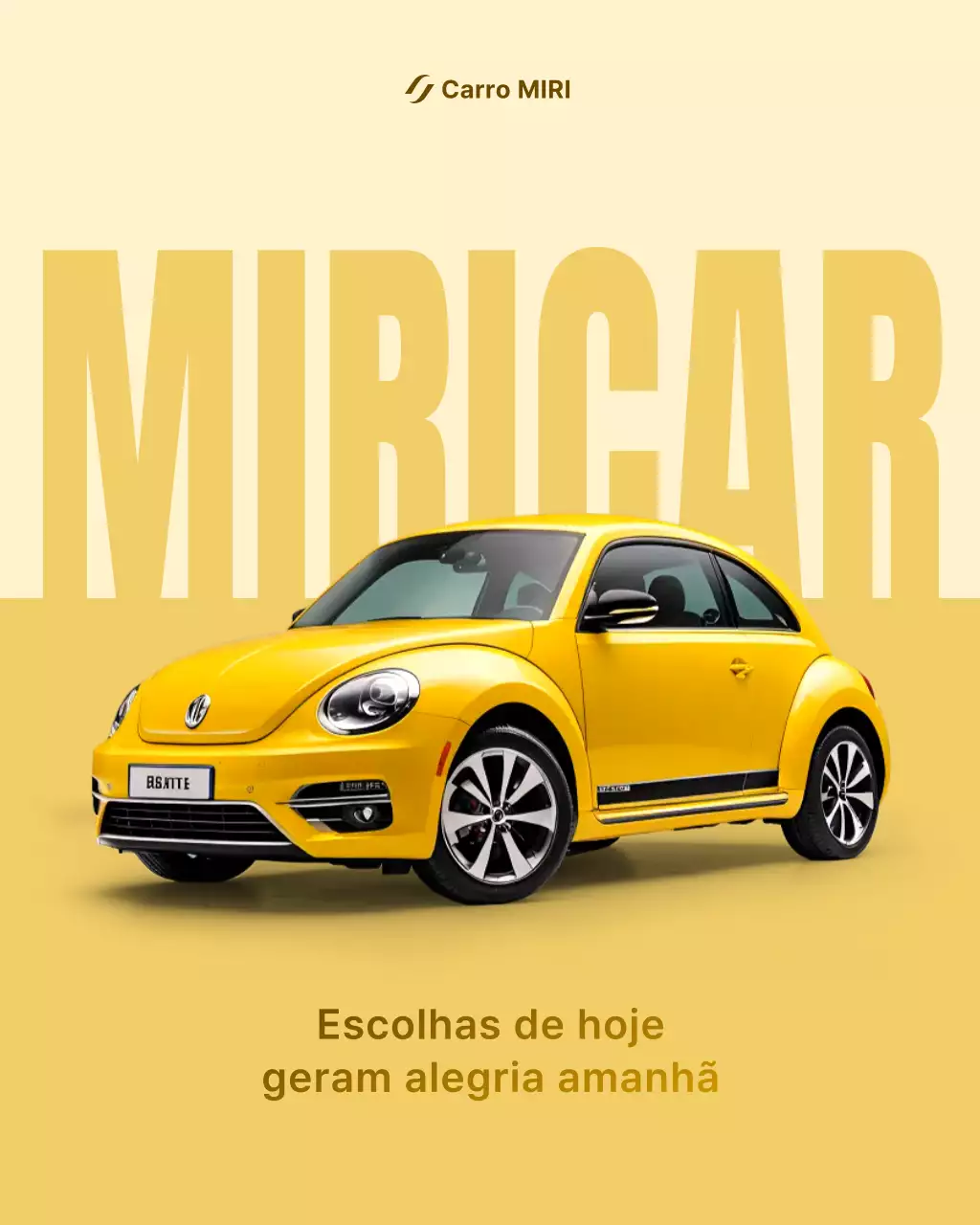 Propaganda de carro moderno amarelo