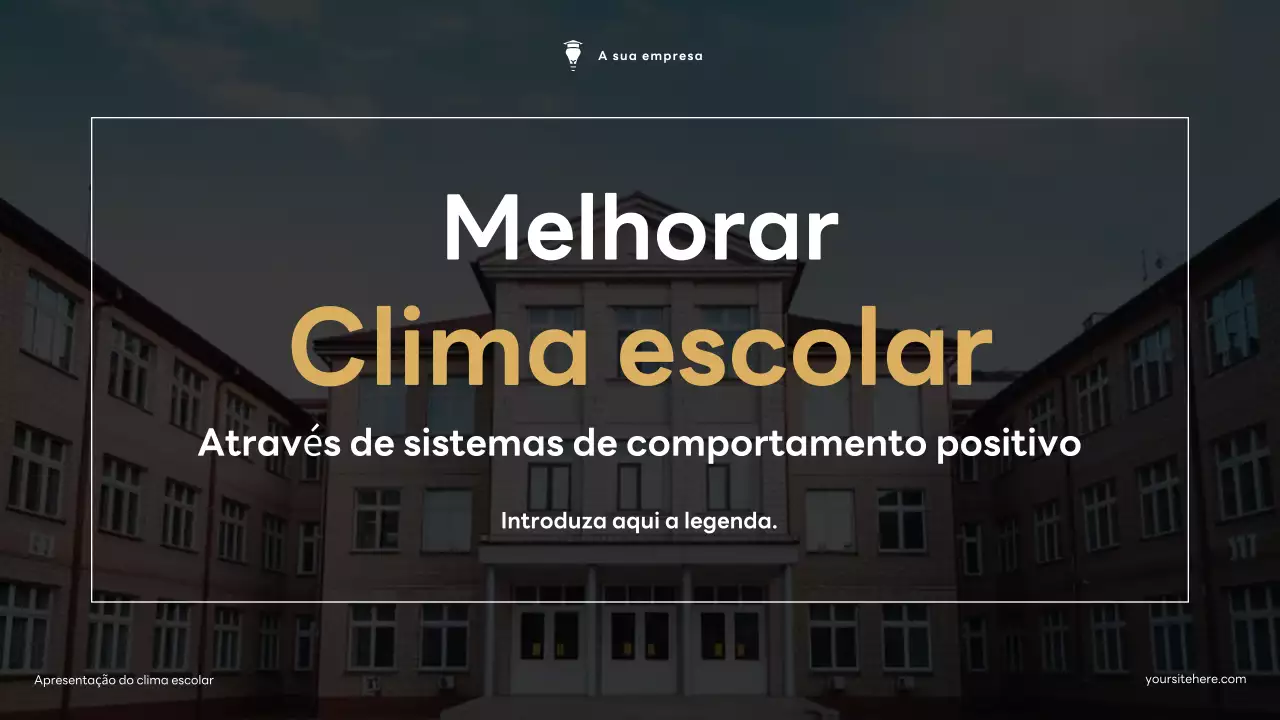 Apresentação sobre o clima escolar moderno marrom e verde