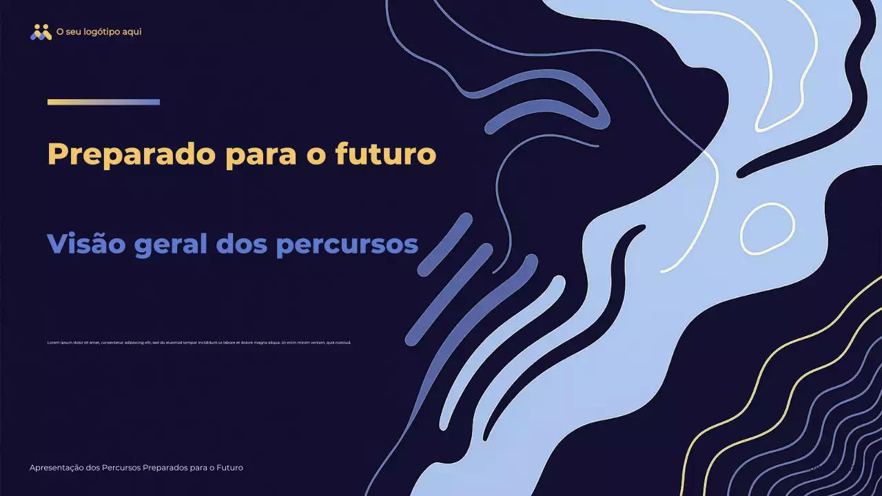 Apresentação geral dos caminhos prontos para o futuro em azul abstrato