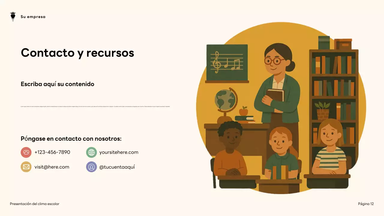 Presentación del clima escolar moderno de Brown and Green