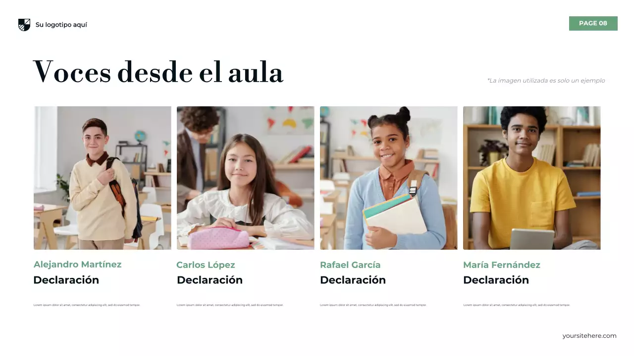 Presentación de la educación secundaria moderna azul