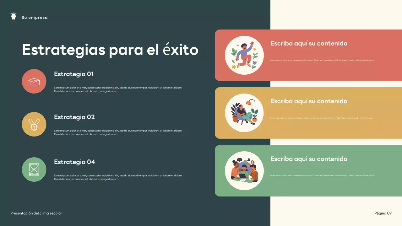 Presentación del clima escolar moderno de Brown and Green