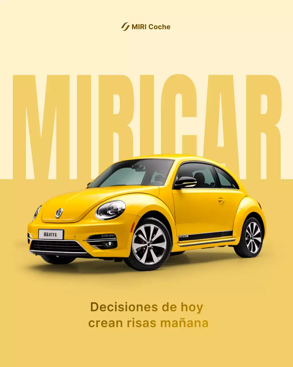 Anuncio de coche moderno amarillo