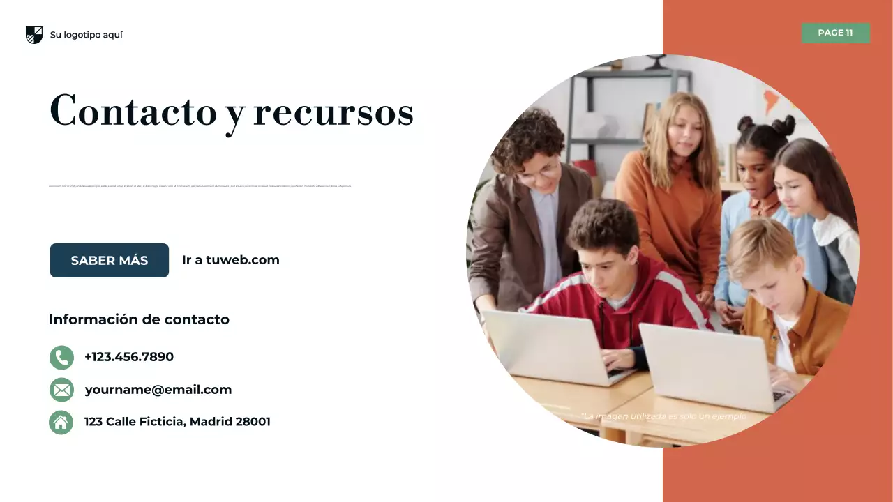 Presentación de la educación secundaria moderna azul